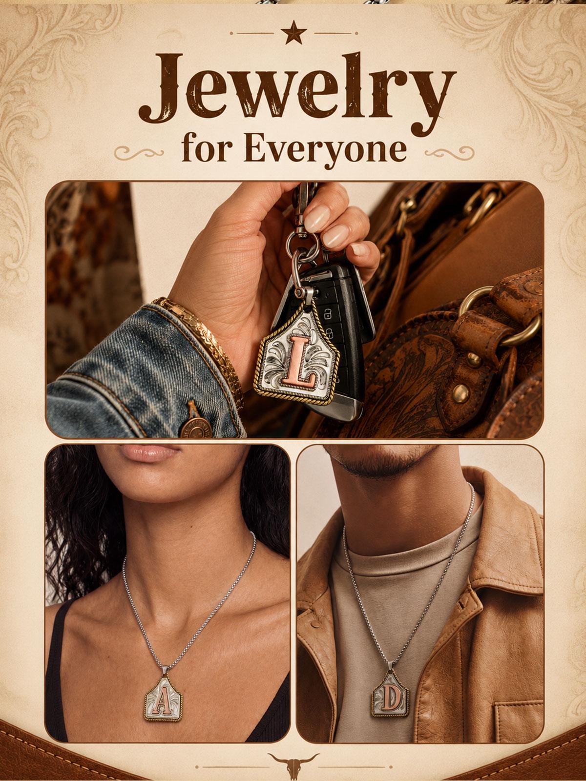 Dearmay Initial Necklace for Men or Women 14K Gold Plated Letter Pendant Waterproof Hypoallergenic Vintage Western Personalized Jewelry Gift for Boyfriend