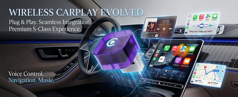 2in1 2026 Wireless CarPlay Adapter Receiver + Android Auto - Compact 21mm mini size , Quick Pairing, Plug & Play, Stable Navigation/Music/Calls, usb -A & USB-C design android-fast connection