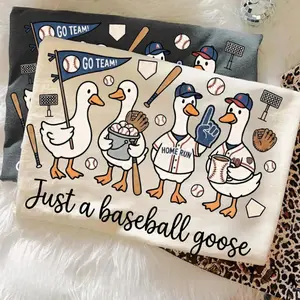 Baseball goose shirt, cute cartoon goose T-Shirt, funny sports sweatshirt, gift for baseball fans