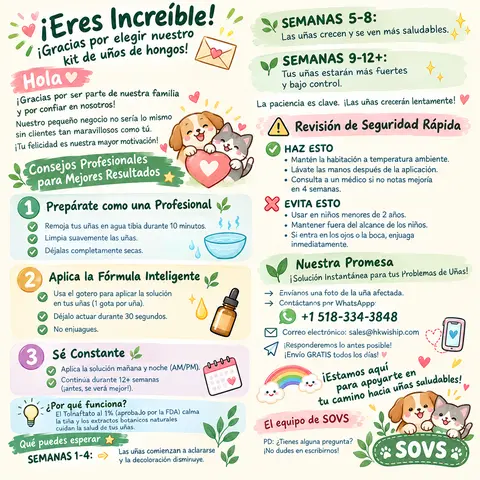 1-Tarjeta de Instrucciones del Producto para el Cuidado de las Uñas