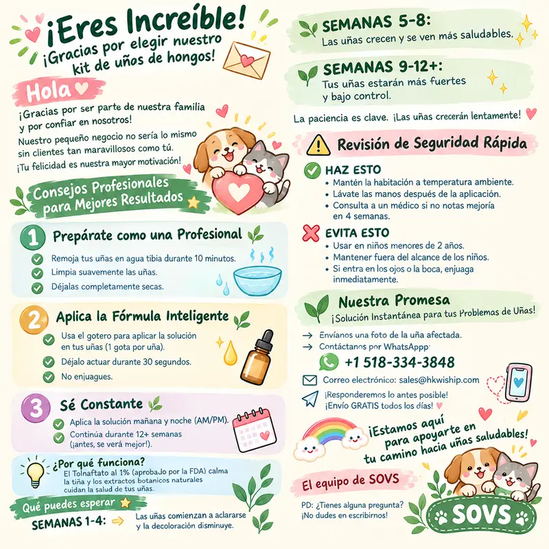 1-Tarjeta de Instrucciones del Producto para el Cuidado de las Uñas