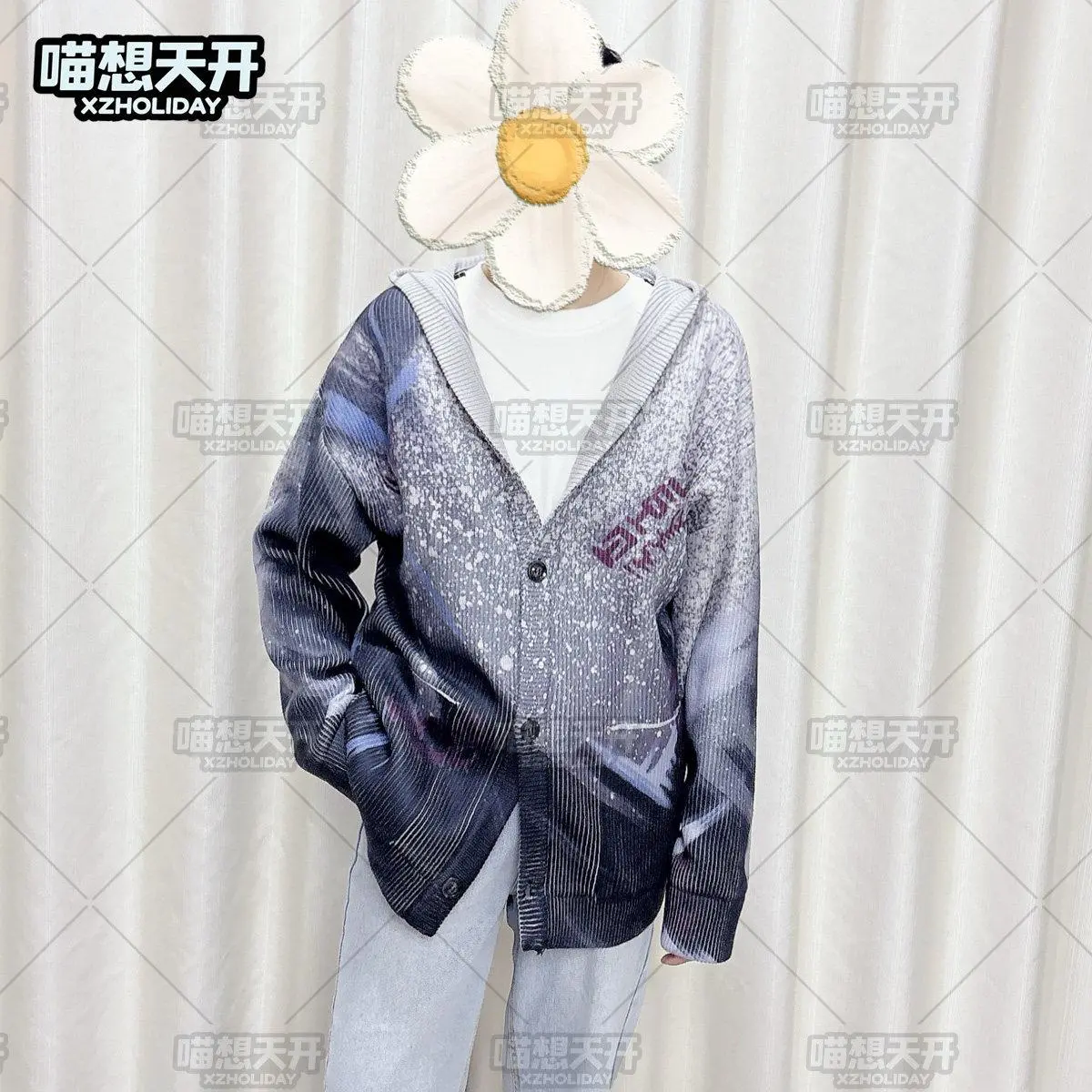 Love and Deepspace Sylus Qin Che Anime Cosplay Costume Knit Cardigan Daily Wear Sweater Gradient Halloween Fans Gift