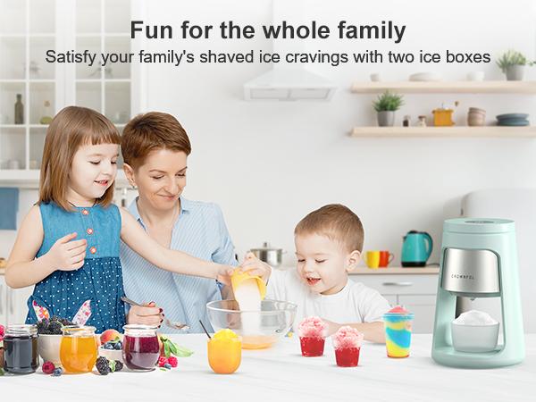 Crownful Ice Shaver Machine for Smoothies & Frozen Drinks – with 2 Ice Cups, Easy to DIY, Perfect Ice Crushing Kitchen Appliance for Home Use
