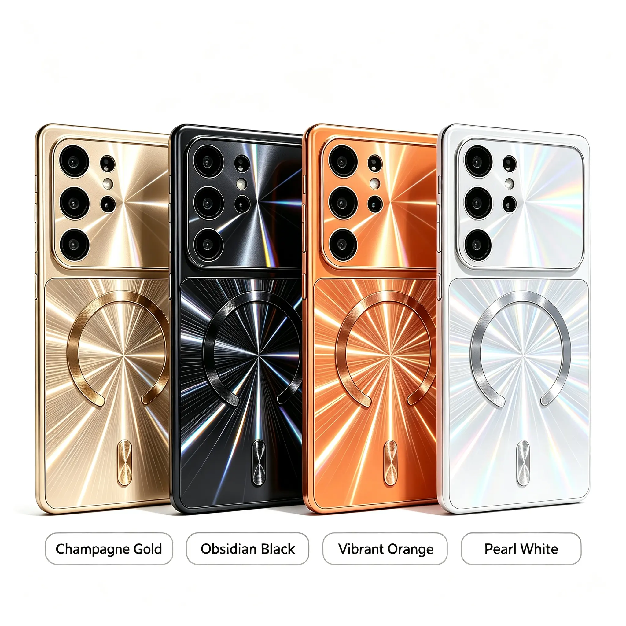 Luxury Magnetic MagSafe-Compatible Hard Case for Samsung Galaxy S24/S25/S26 Ultra with Metal Magnetic Ring, All-Around Camera Protection, Shockproof Design