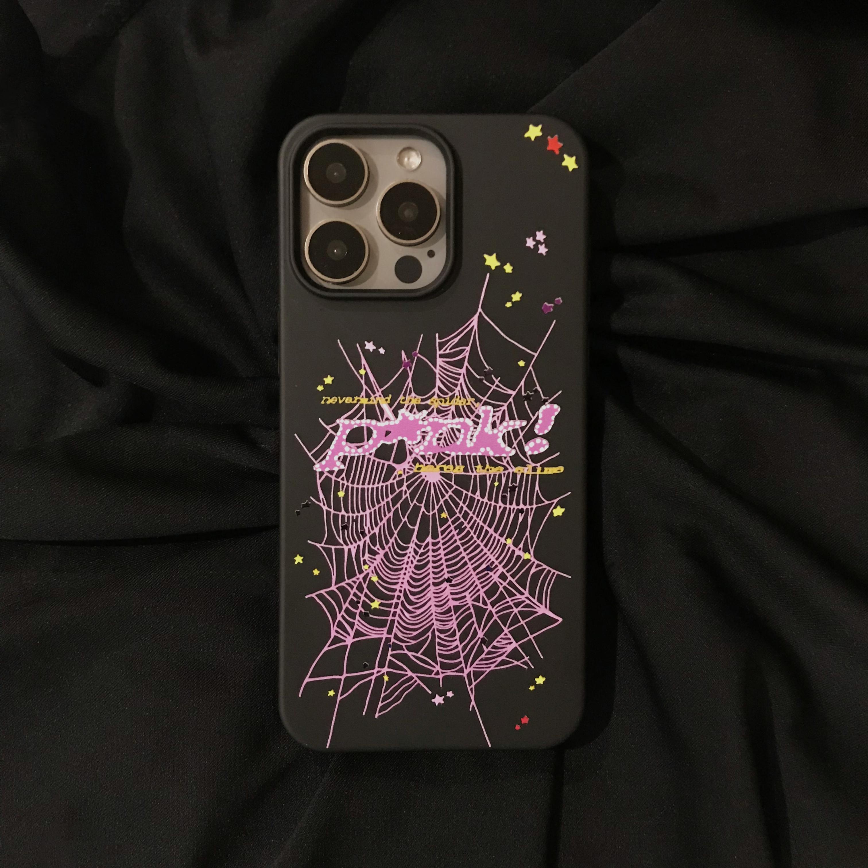 Pink Spider  Pink  Phone Cases Accessories Cover AestheticCove Protect Your iPhone in Style with Our Stylish Tough Phone Case Handheld Halloween Christmas Protective