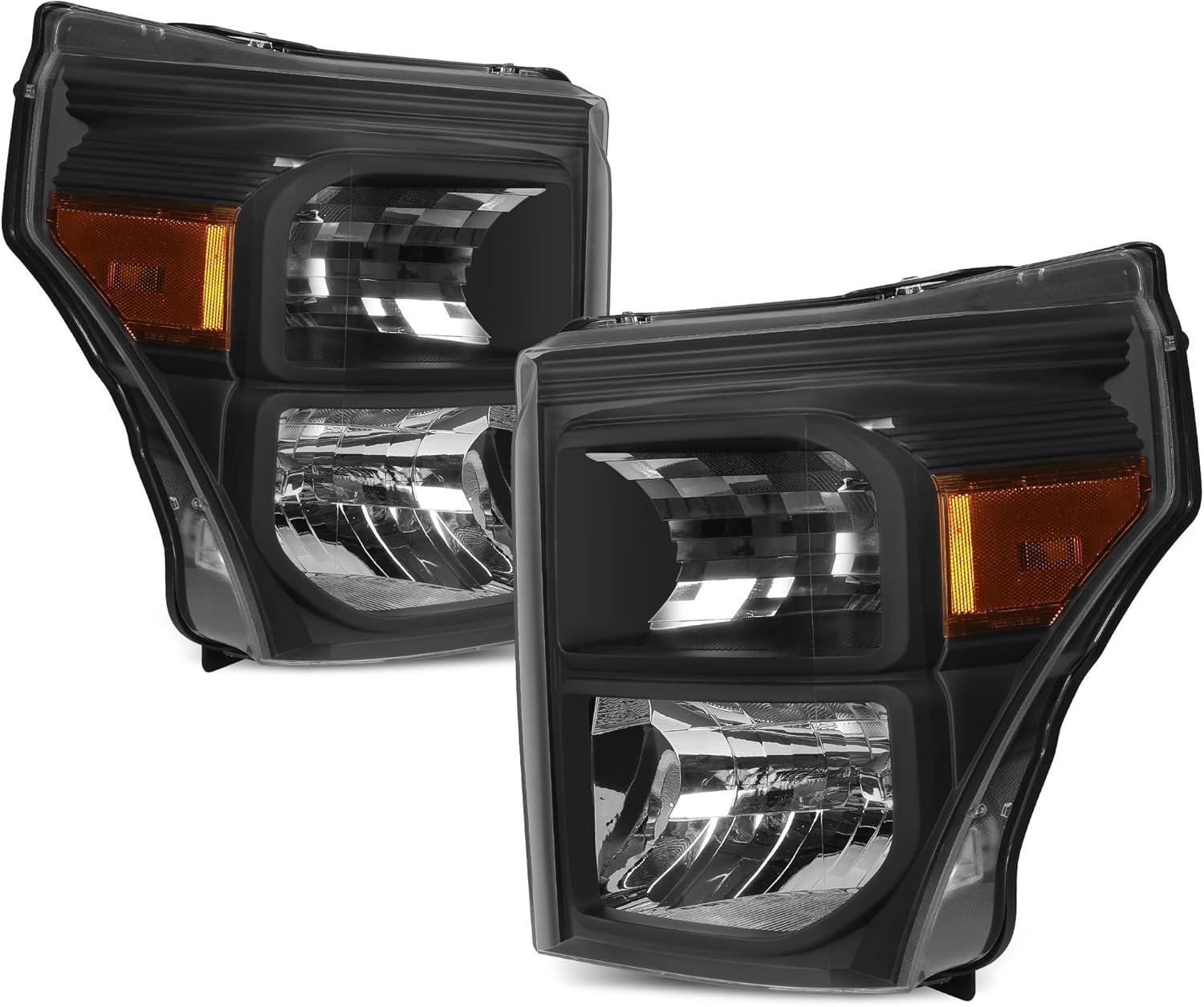 YITAMOTOR Headlights Assembly Compatible with 2011-2016 Ford F-250 F-350 F-450 F-550 Super Duty Replacement Headlamp Black Housing Amber Reflector Clear Lens Chrome Housing Mustang Headlight Assembly YITAMOTOR Headlights Assembly Compatible with 2011-2016 Ford F-250 F-350 F-450 F-550 Super Duty Replacement Headlamp Black Housing Amber Reflector Clear Lens Chrome Housing Mustang Headlight Assembly