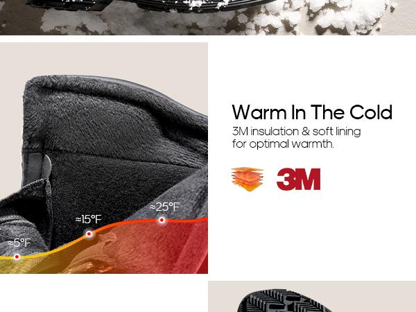 NORTIV8 Men's Waterproof Winter Shoes and Snow Boots Lace Black Insulated 3M Thinsulate Lining Slip-Resistant Rubber Outsole