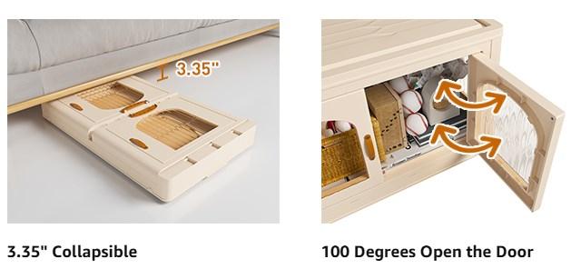 【Deal】RaybeeFurniture 1/2/3 Plastic Storage Bin with A Lid, Stackable Storage Containers with Wheels, Foldable Storage Boxes, Closet Organizers for Living Room,Office,Dorm,Kitchen