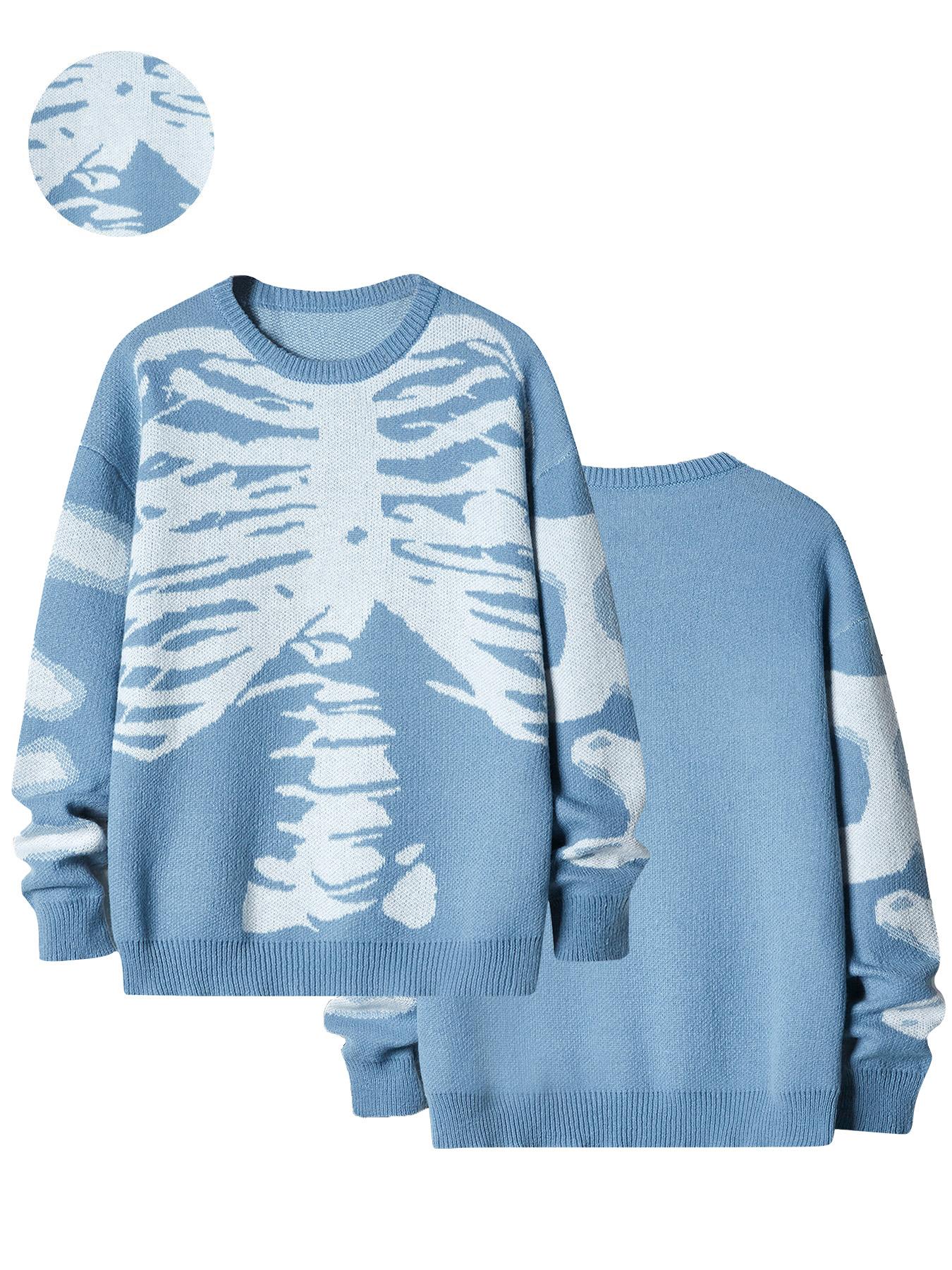 2026 #SummerVibes Jacquard Contrast Color Vintage Knit Sweater Unisex Autumn Winter Crew Neck Elegant Sports Design Sweater Casual Long Sleeve Crewneck Knitwear Tops