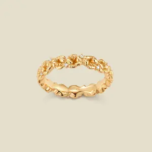 February CZ Birth Flower Eternity Ring