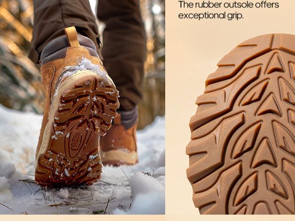 NORTIV 8 Mens Hiking Winter Shoes and Snow Boots Insulated Waterproof Outdoor Boots with EVA Cushioned Midsole Rubber Outsole & Shock Absorption Tread for All Seasons Trekking Camping Shoes