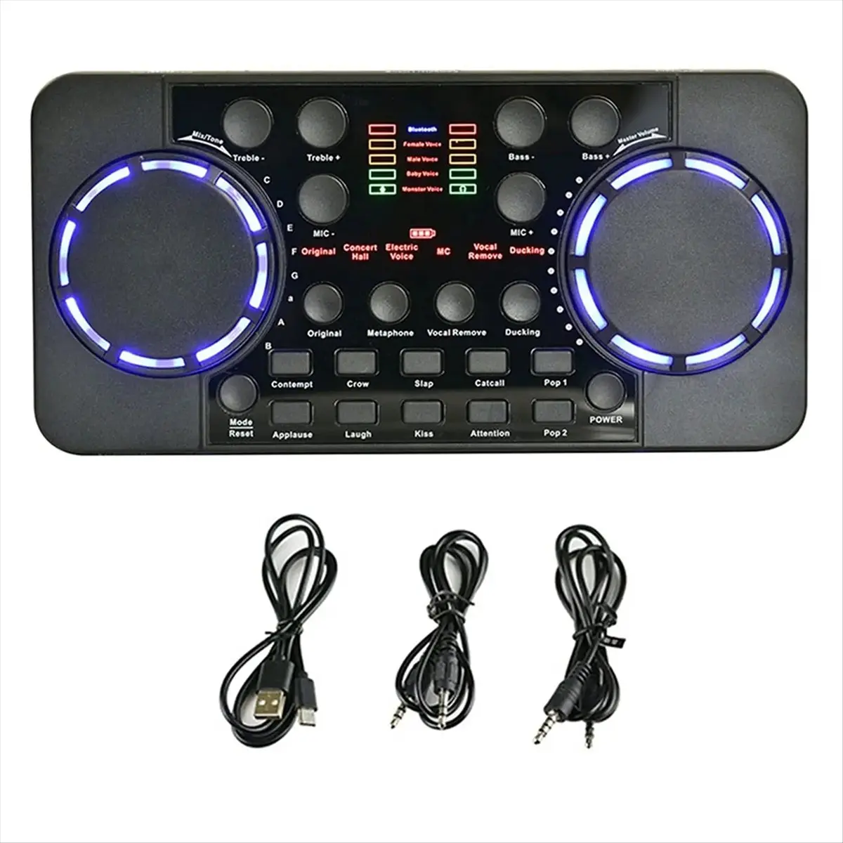 V300 Pro Live Sound Card Package - Bluetooth-Compatible Audio Interface Mixer, DJ Digital Effect Noise Reduction Console with USB Recording for Car Exterior Decoration, Singing, Karaoke, Windows Podcasts