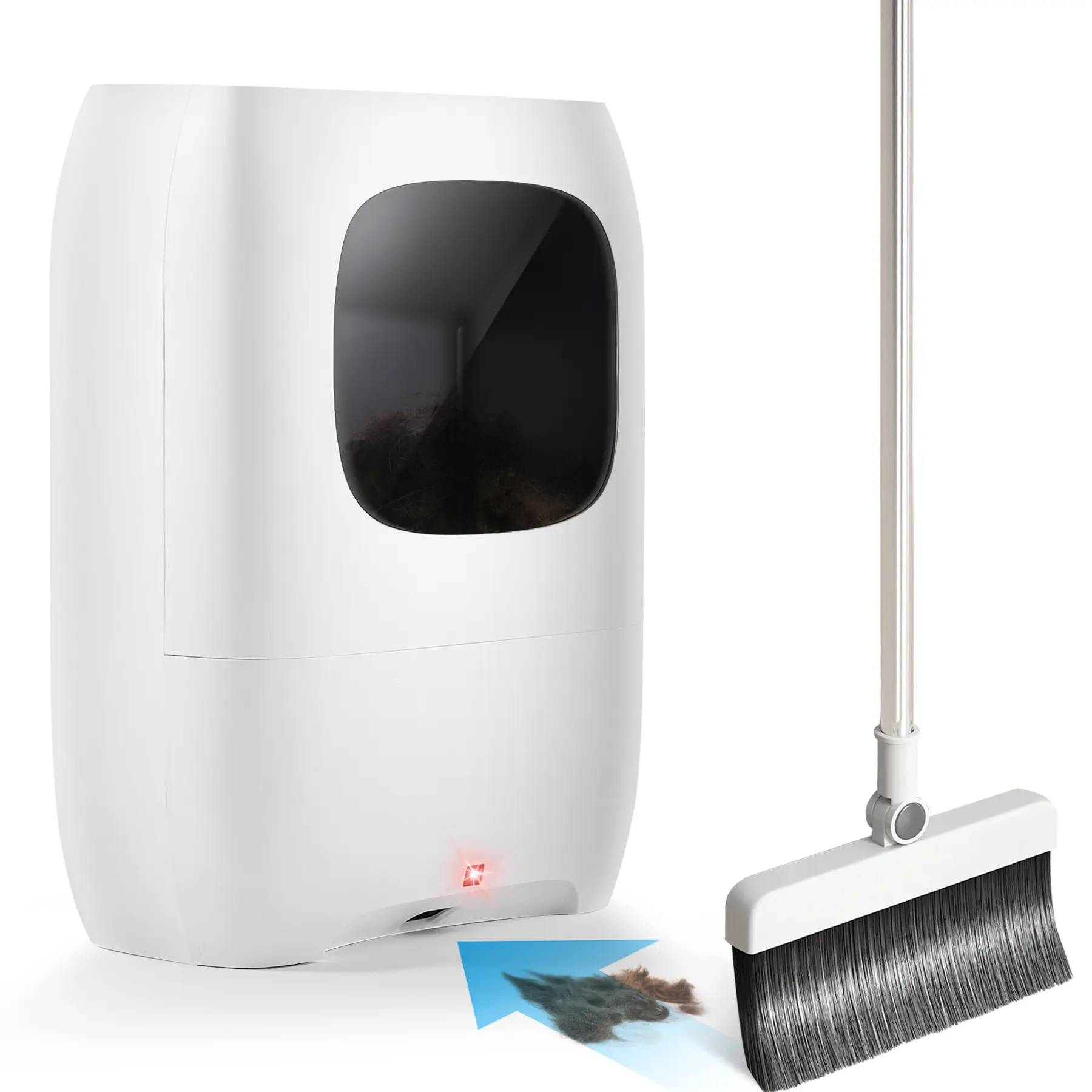 Cordless Touchless Vacuum Cleaner with HEPA Filter, Auto-Sweep Automatic Dustpan, Compact Large Capacity, Strong Suction, Smart Sensor, Modern Deep Cleaning House Supplies for Pet Hair Dirt, Kitchen Use, with Warranty