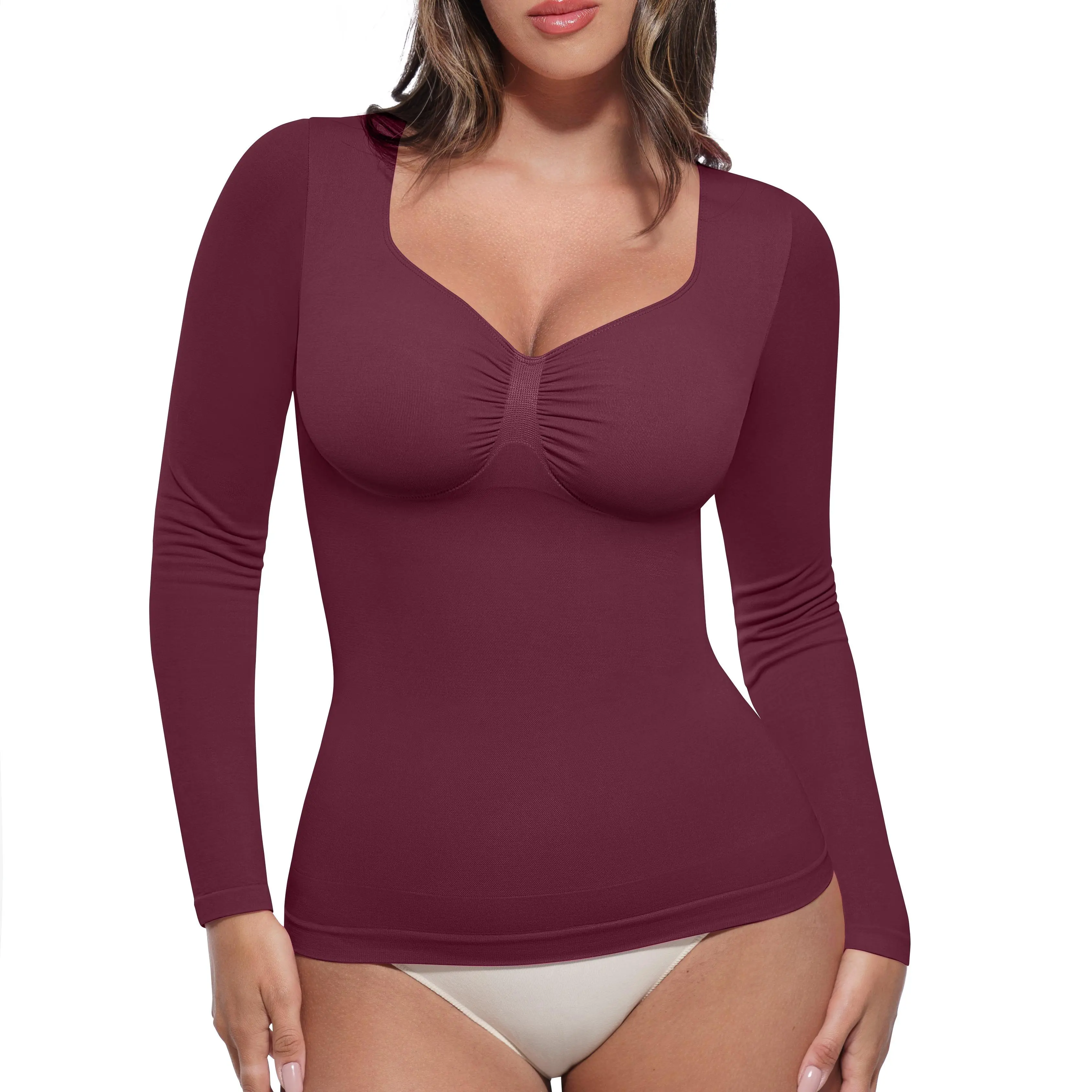 FeelinGirl  Long Sleeve Seamless Underwear Womenswear Tops long-sleeved top Shapewear Fits Everyday Summervibes