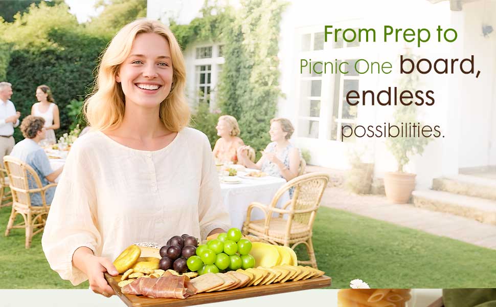 Astercook 4-Piece Bamboo Cutting Board Set with Holder - Food-Grade Charcuterie & Chopping Boards for Meat, Vegetables, Fruits - Durable, Eco-Friendly, 3 Sizes for Kitchen Use