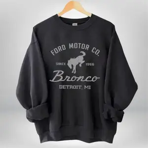 [Tshirt-Sweatshirt-Hoodie] Licensed Ford Bronco Sweatshirt, Vintage Ford Motor Company Sweatshirt, Classic 1966 Bronco Hoodie, Y2K Streetwear Unisex Gift For Husband For Men