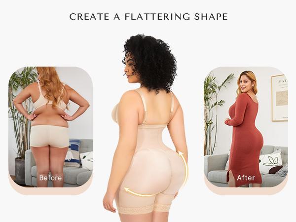 Shapellx AirSlim Firm Tummy  Bodysuit With Butt Lifter Shorts Shapewear Womenswear live