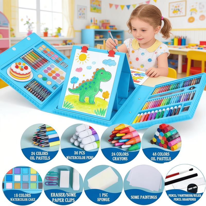 Art Supplies, 208-Piece Drawing Art Kit, Gifts for Kids Girls Boys Teens, Art Set Crafts Case with Double Sided Trifold Easel, Includes Sketch Pads, Crayons, Colored Pencils (Pink) Art Supplies, 208-Piece Drawing Art Kit, Gifts for Kids Girls Boys Teens, Art Set Crafts Case with Double Sided Trifold Easel, Includes Sketch Pads, Crayons, Colored Pencils (Pink)