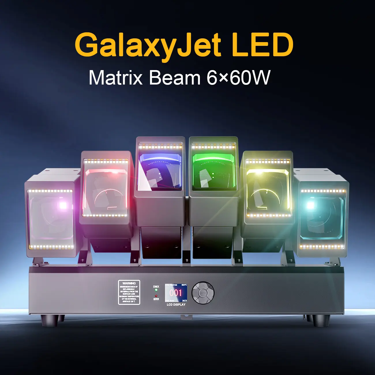 SHEHDS GalaxyJet LED 6x60W RGBW 6 Moving Head Light Bar | Beam & Wash 2-in-1 Stage Lighting | Professional DJ & Stage Performer Essential for Wedding, Bar, Concert & Live Show