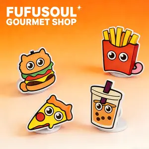 FUFUSOUL Burger & Fries Series Cute Cartoon Magnetic Phone Stand | Blind Box Stickers & Fun Pins