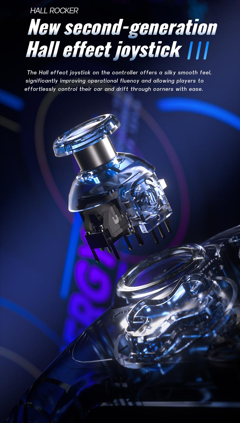 YUYIU Wind Chaser 2 Wireless Anti-Stick Drift Controller  Hall Effect Joystick, Linear Triggers, 6-Axis Gyro, Dual Vibration, Macro Back Buttons, & Replaceable D-Pad for Switch, PC, Steam, Android | 1000Hz Polling, RGB, 1000mAh