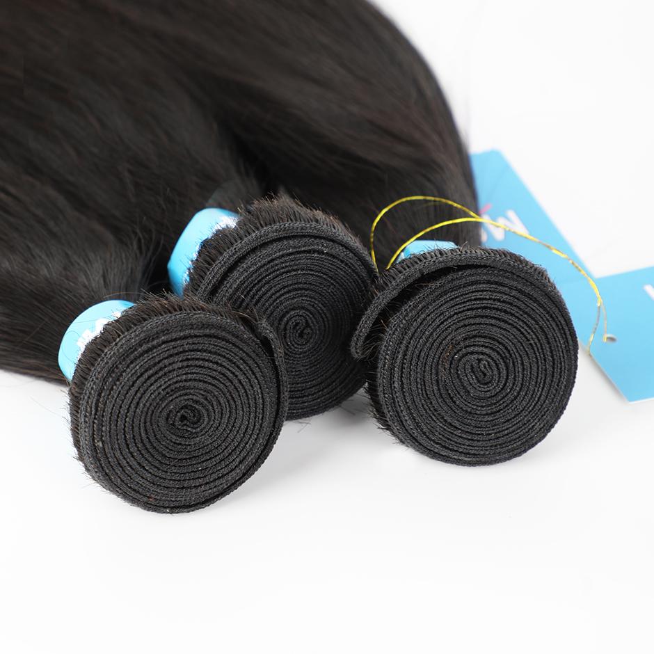 【CLEARANCE SALE】MORE FACE Straight Human Hair Bundles Virgin Hair Extension Brazilian Hair Weave Bundles Natural Color