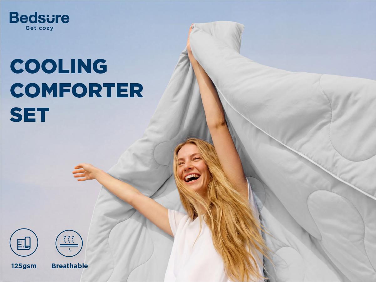 【Early Bird Sale】Bedsure Summer Cooling Comfort for Hot Sleepers -Breathable Oversized  Design, Lightweight, RayonDerived from Bamboo, Comfy Bedding, Gift for Spring,Boyfriend Gifts, Men Gifts, Teenage Bedroom Accessories, Cooling Blanket,Duvets