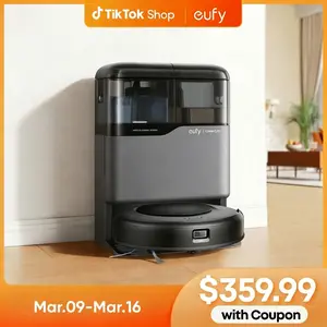 eufy C20 Omni Robot Vacuum, Robot Vacuum and Mop Combo, Self Emptying, Auto Mop Washing and Auto Drying for hands-free cleaning, 3.35-Inch Ultra-Slim Body, 7000 Pa Powerful Suction, All-in-One Station, Cleaner Machine Cleaner Cordless