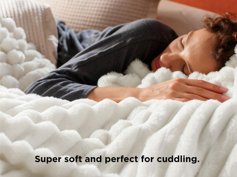 【Valentine's Day gift】Bedsure Luxury  Corduroy Fleece Sleep  Blanket- Ultra Soft, Warm, Cozy Extra Soft  Baby Blanket for Sofa, Bed, Nursery Ideal Seasonal Gift Solid Yellow Color,Autumn Lightweight Comforter