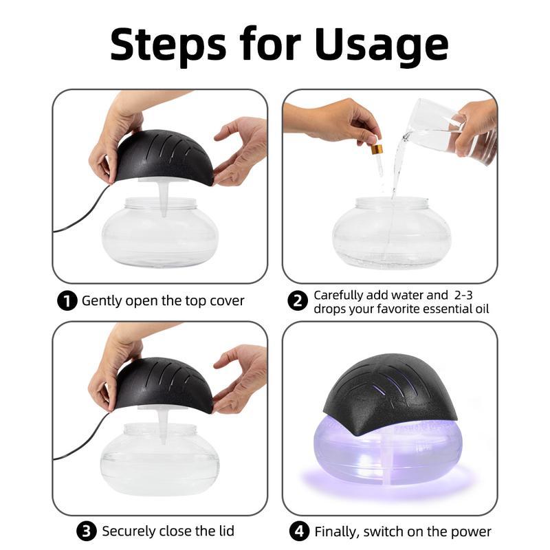 Water-Based Purifier Air Washer, Air Fresher with 7 LED Color Changing Mood Light for Home, Office, Room, Air Revitalizer and Freshener, Air Purifier Diffuser (No Essential Oils)