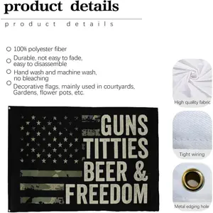 3x5 Feet Guns Titties Beer & Freedom House for Patriotic DisplayTapestry Decor