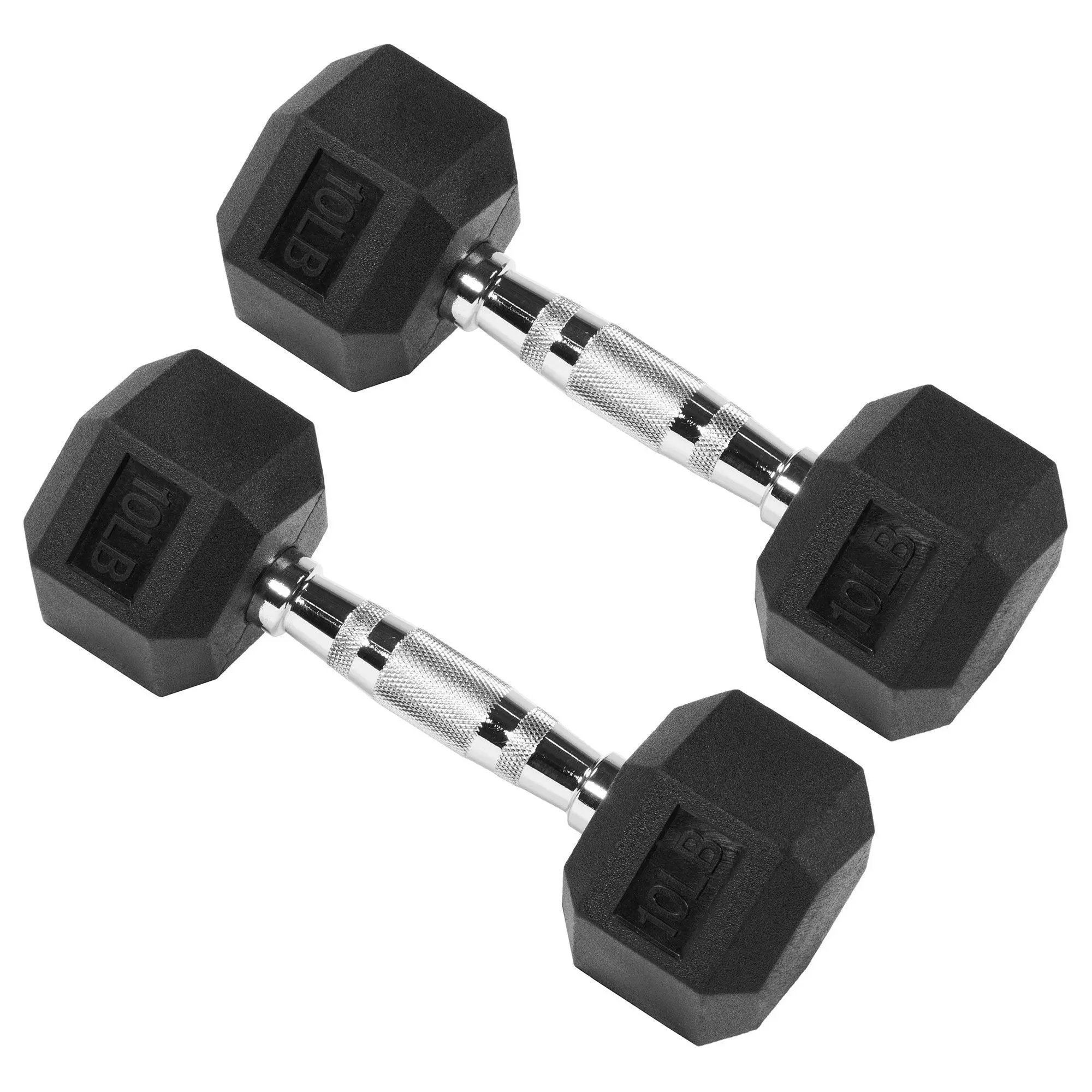 Signature Fitness Hex Dumbbells Strength Training Workout Equipment Set, 10 lbs Signature Fitness Hex Dumbbells Strength Training Workout Equipment Set, 10 lbs