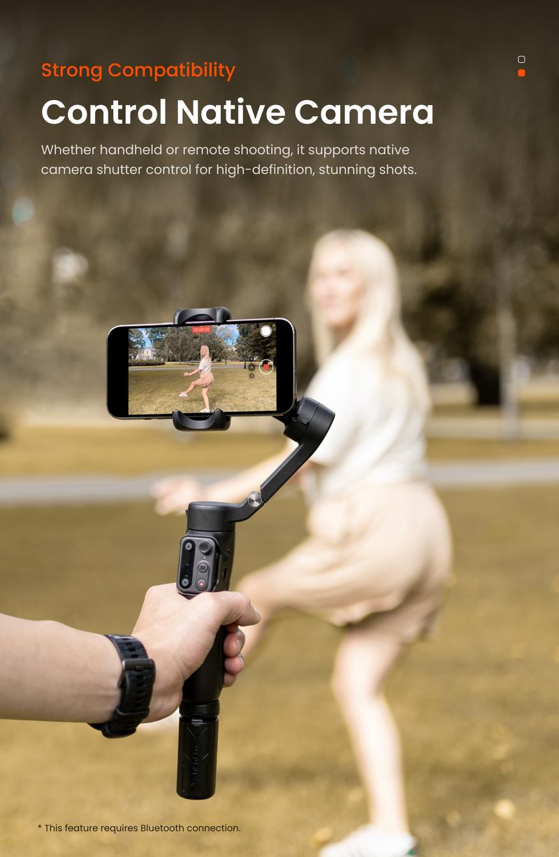 hohem iSteady X3 SE Plus New Gimbal for iPhone, AI Facial Tracking,Smartphone Gimbal with Detachable Remote Control, Portable Foldable 3-Axis Phone Gimbal for Android & iPhone 17 ,Built-in Extendable Rod,Vlog Stabilizer,Cellphone&Selfie accessories