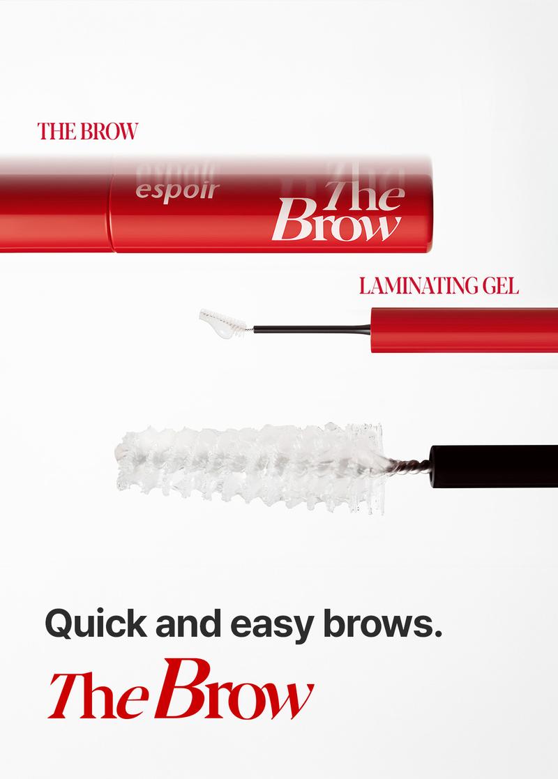 [Single / Duo] Espoir The Brow Laminating Gel - Brow Gel&Pencil Duo - No Flaking Brow, Non-Sticky, Anti-Dandruff, 24Hr Long Lasting, Laminating Gel, Slim Hard Formula Pencil, All-day Long Lifting, Natural Clean Brow, Clear Gel, Vegan & Cruelty-Free