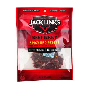 Jack Link's Beef Jerky, Red Pepper Flavor, 92g - High Protein, Low Calorie Healthy Snack