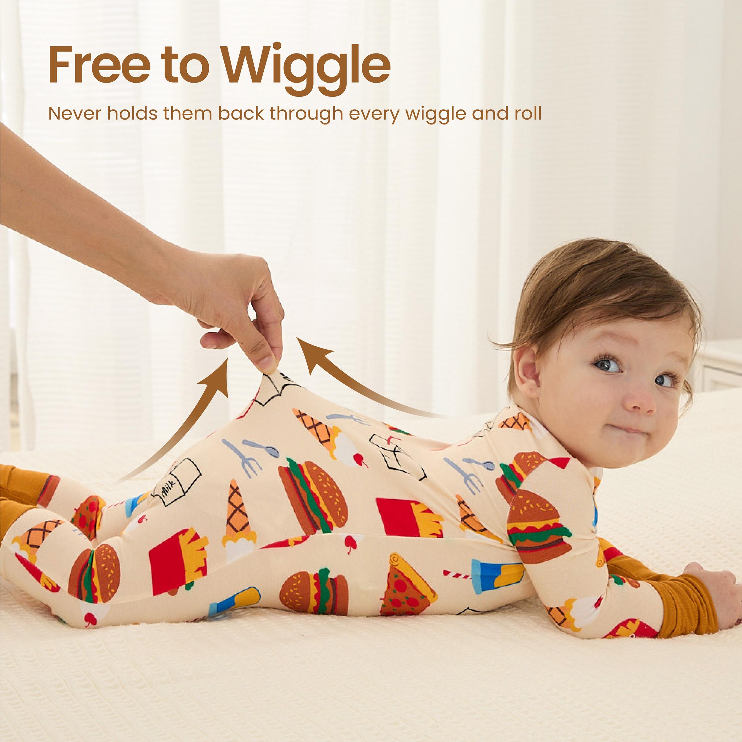 PATPAT Baby Pajama with Bamboo Viscose, Footie Jumpsuit Romper with 2-Way Zipper for Baby Boy Girl Toddler Sleeper Sleepwear