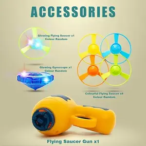 Interactive Pet Fetch Toy Bundle: Automatic Flying Disc Launcher Gun for Dogs & Puppies, Cat Track Toy with Rolling Balls for Indoor Hunting & Chasing Training, Cute Feather Wand & Flying Propellers Set - Boredom Buster Toys for Kittens