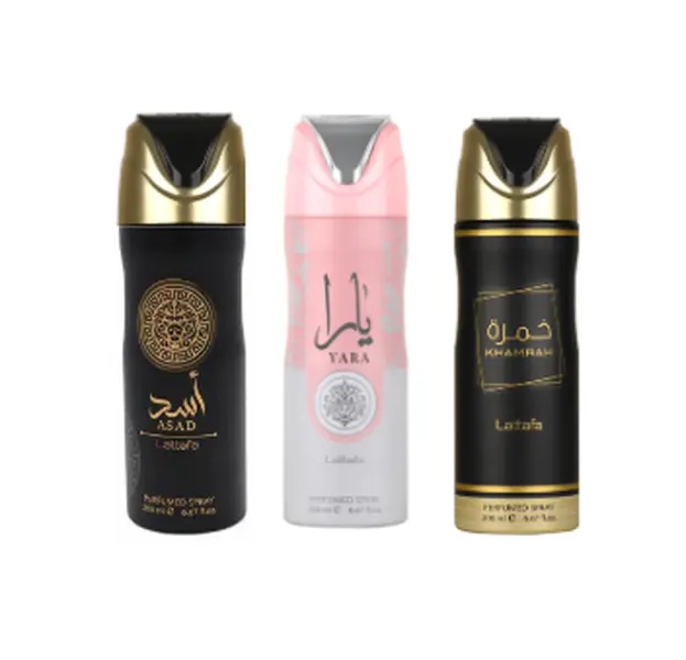 Lattafa Roll-On Anti-Perspirant Deodorant Body Care Set - 3pc Bundle (YARA, ASAD, KHAMRAH) for Selfcare & Armpit Care, 6.8oz(200ml) Each