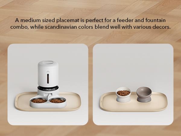 PETLIBRO Dog Food Mat, Safety Silicone Cat Food Mat for Feeder & Fountain, Waterproof, Raised Edge Spill Protection, Available in Multiple Colors