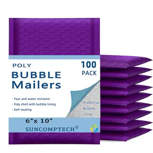 6x10 ( 6x9 ) Poly Bubble Padded Envelopes Mailers Shipping Bag Purple 100 PCS