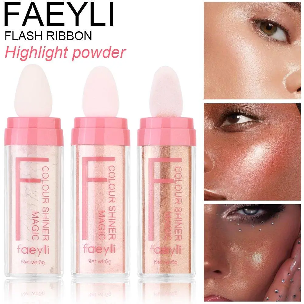 Magic Colour Shiner Highlight Powder Shimmer Glitter Patting Powder Face Body Collarbone Brightening Makeup Glowy Makeup Highlighter Powder