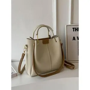 Women's Fashionable Bucket Bag, Casual Solid Color Shoulder Bag for Daily Used, Trendy Versatile High-quality Daily Commuting Bag, Girl Fashionable Shopping Bag, Casual Handbag Satchel