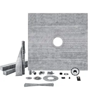 VEVOR Shower Curb Kit,  , 72"x72" Shower Pan Kit with 2" PVC Central Flange, 4" Stainless Steel Grate, Waterproof Shower Curb & Membrane & Strip, Shower Pan Slope Sticks Fit for Bathroom