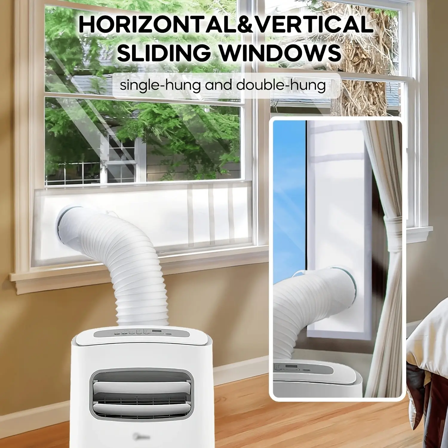Portable Ac Window Seal, Casement Window Vent Kit for Portable Air Conditioner and Dryer, Easy to Install, Convenience for Crank Out Skylights Awning Window Fit Leak, Energy Loss