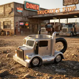 Truck Shaped Resin Coffee Mug Funny Novelty 3D Truck Design Reusable Coffee cup Unique Cool Gift for Men Dad Husband Truck Lovers and Drivers Great for Birthdays Holidays Special Occasions Coffee Bar Statement Drinkware party cup