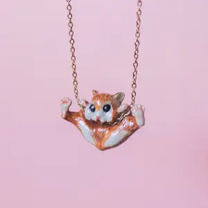 Hamster Necklace | Camp Hollow Ceramic Animal Jewelry | Porcelain Pendant