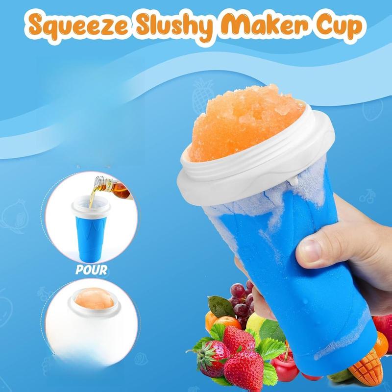 Slushy Cup, Magic Quick Frozen Slushie Maker Cup Squeeze,Ice Cream Make,Cool Fun Stuff Things Gadgets (Blue)