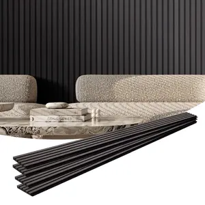 Black Oak Wood Slat Acoustic Panels, 7.9" x 94.5", Modern Wall Decor Solution