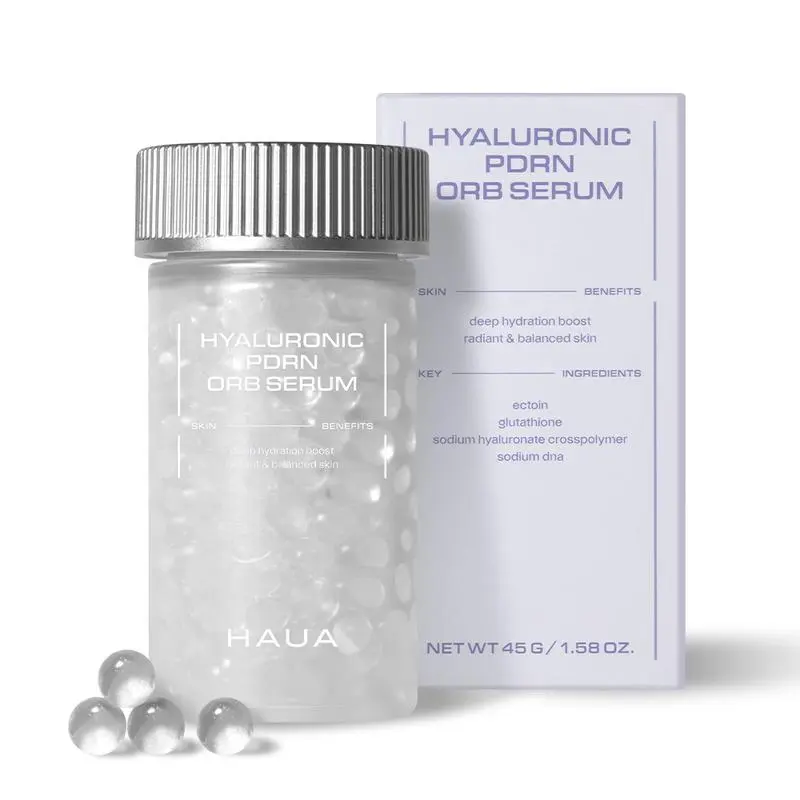 HAUA Hyaluronic PDRN Orb Serum | Salmon DNA, 30,000 PPM Hyaluronic PDRN | Korean Skincare, Intensive Hydration & Skin Repair, Plumping & Firming, Fine Lines, Hypoallergenic | 1.58oz