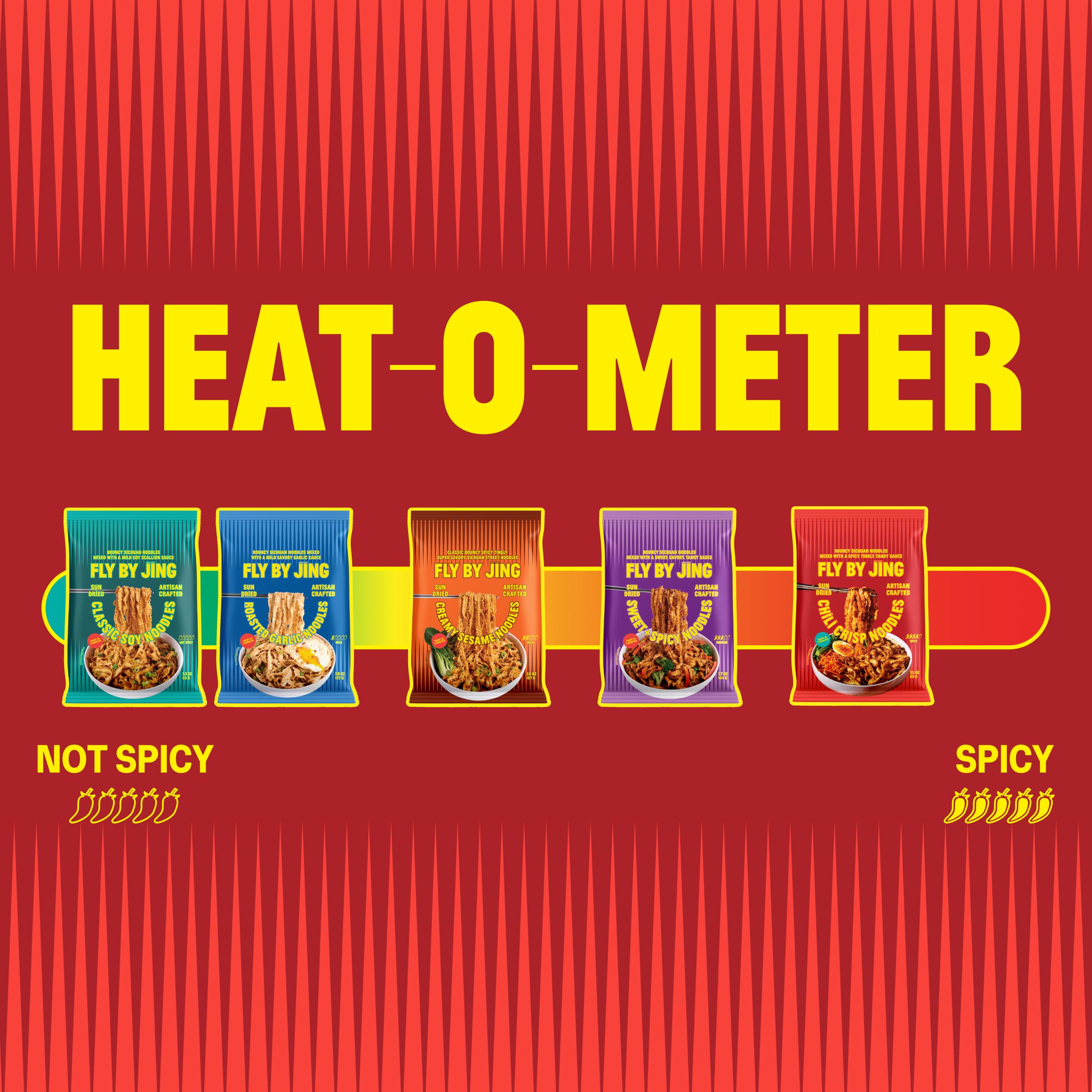 Fly By Jing Instant Noodles Variety Pack 18 Pack – 3 Flavors: Sweet + Spicy, Classic Soy & Roasted Garlic – Savory, Mild to Spicy, Vegan & Non-GMO